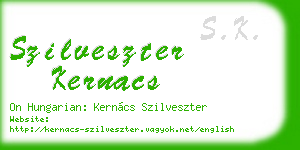 szilveszter kernacs business card